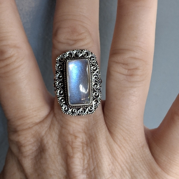 New Dichroic Glass 925 Silver Ring. - Picture 3 of 13